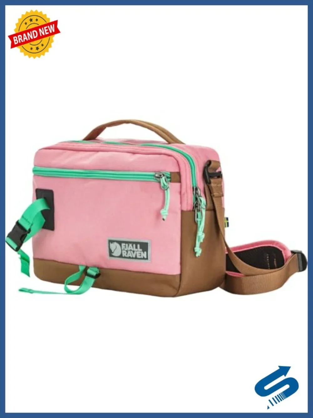 Recycled Polyamide Shoulder Bag with Zipper, Adjustable Strap, 6L